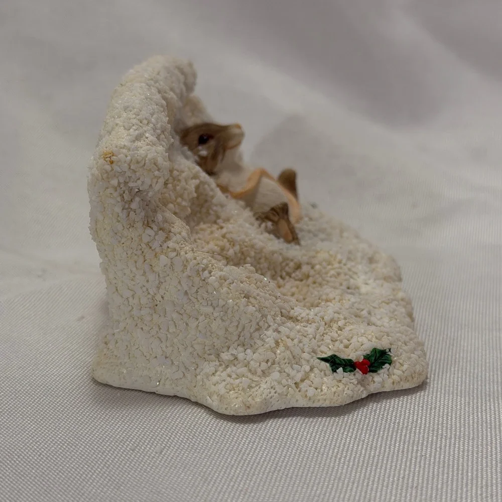 Vintage Silvestri Mouse Snow Figurine Christmas Winter Cottagecore Holiday Decor